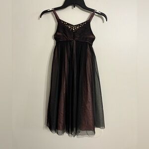 Monsoon Black and Pink Embellished  Girls overlay Dress Size 8-9